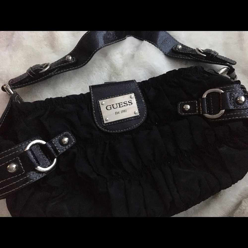 GUESS Black Purse with Silver Details